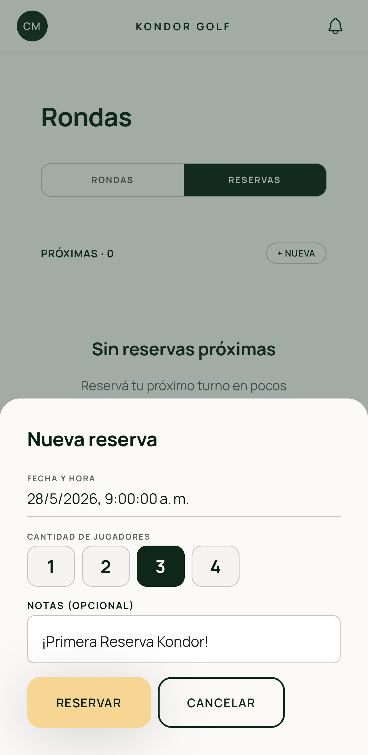 Reservás en segundos.